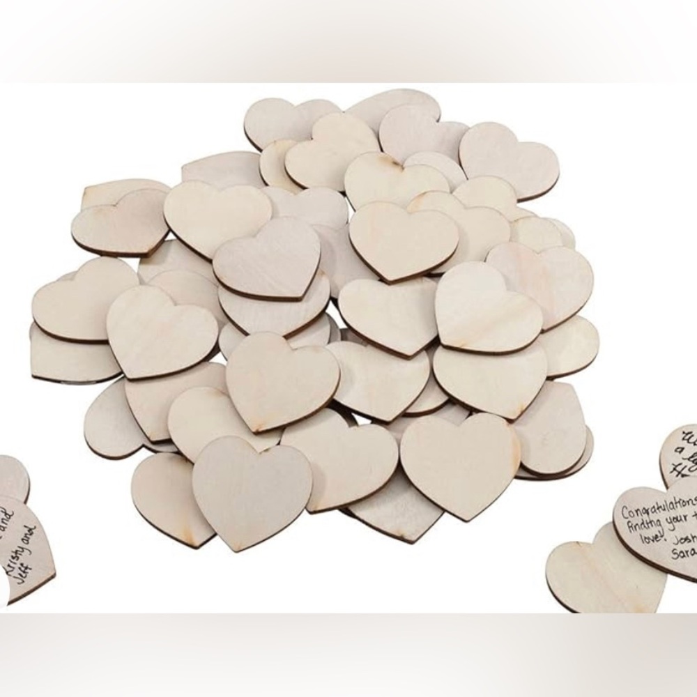 LILLIAN ROSE 48 WOODEN SIGNING HEARTS WISH DYI CRAFTS NEW